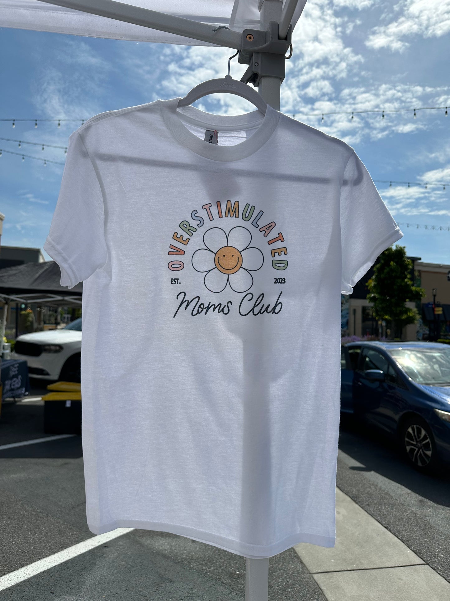 Overstimulated Moms Club T-shirt, Mothers Day Shirt, Tie-Dye Crewneck, Retro Shirt,Gift For Her