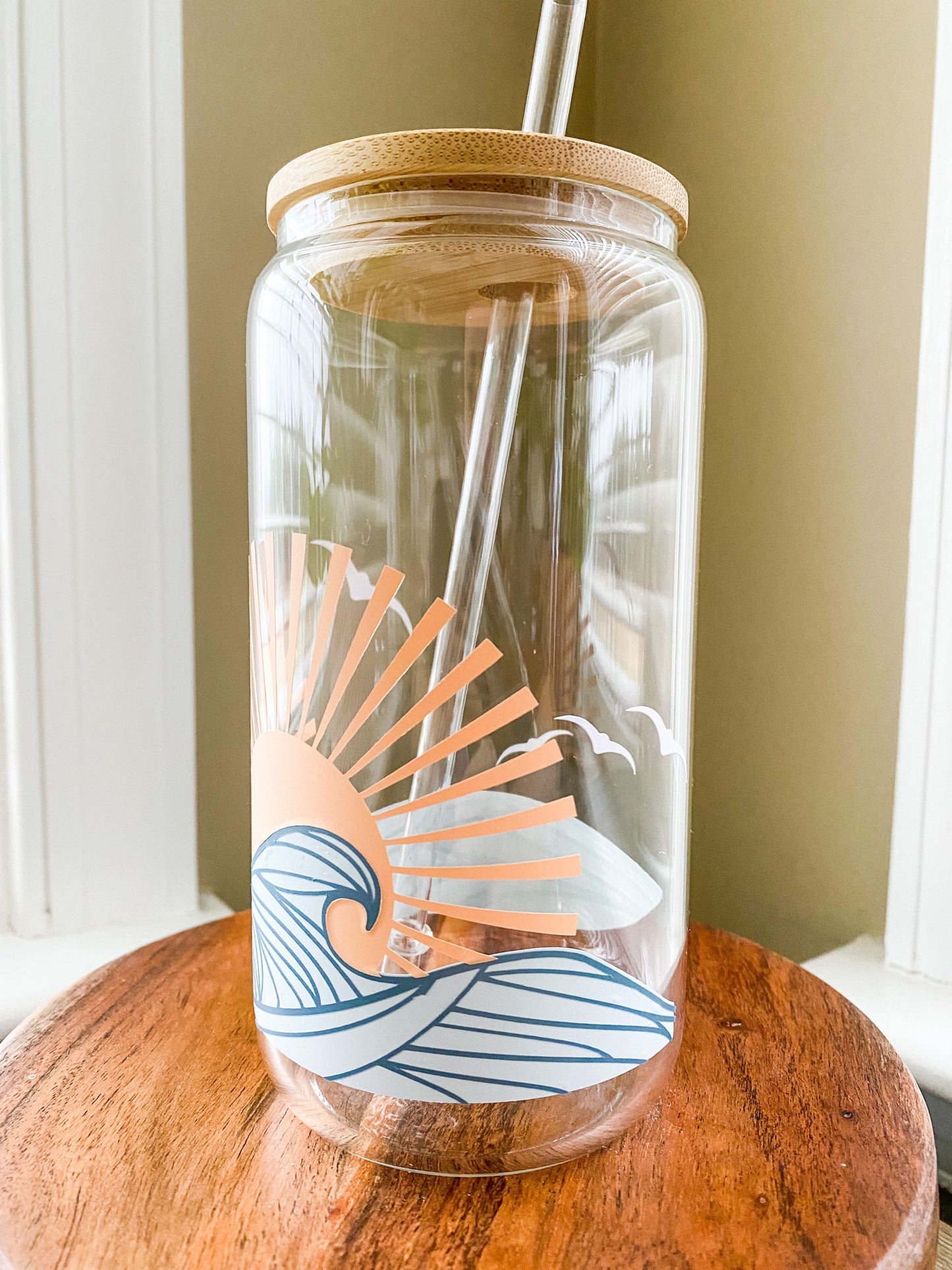 Summer Surf 16 oz. or 20 oz. Clear Beer Can Glass