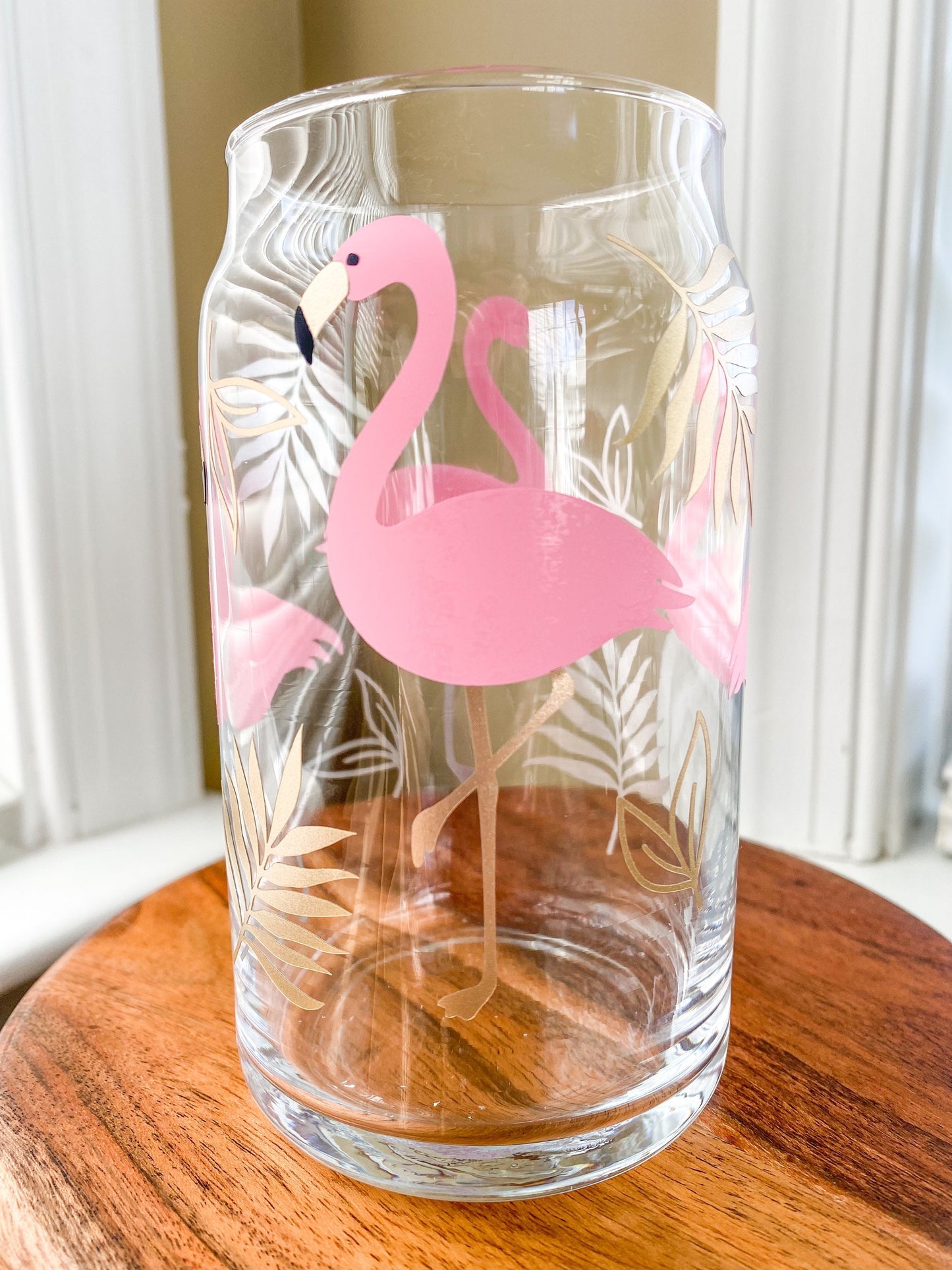 Flamingos 16 oz. or 20 oz. Clear Beer Can Glass