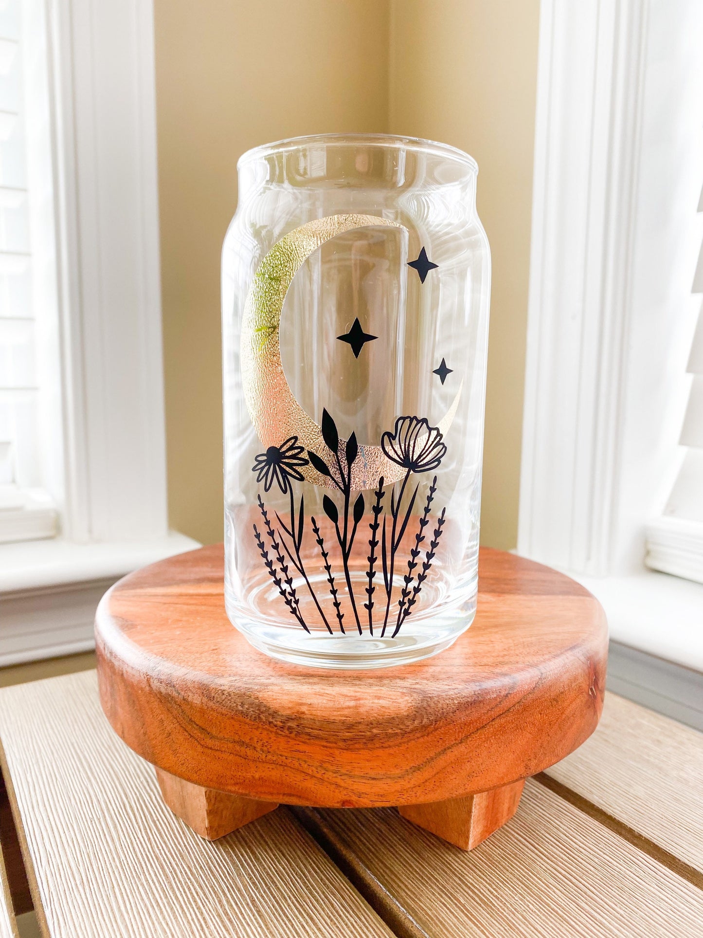 Wildflower Moon 16 oz. or 20 oz. Clear Beer Can Glass