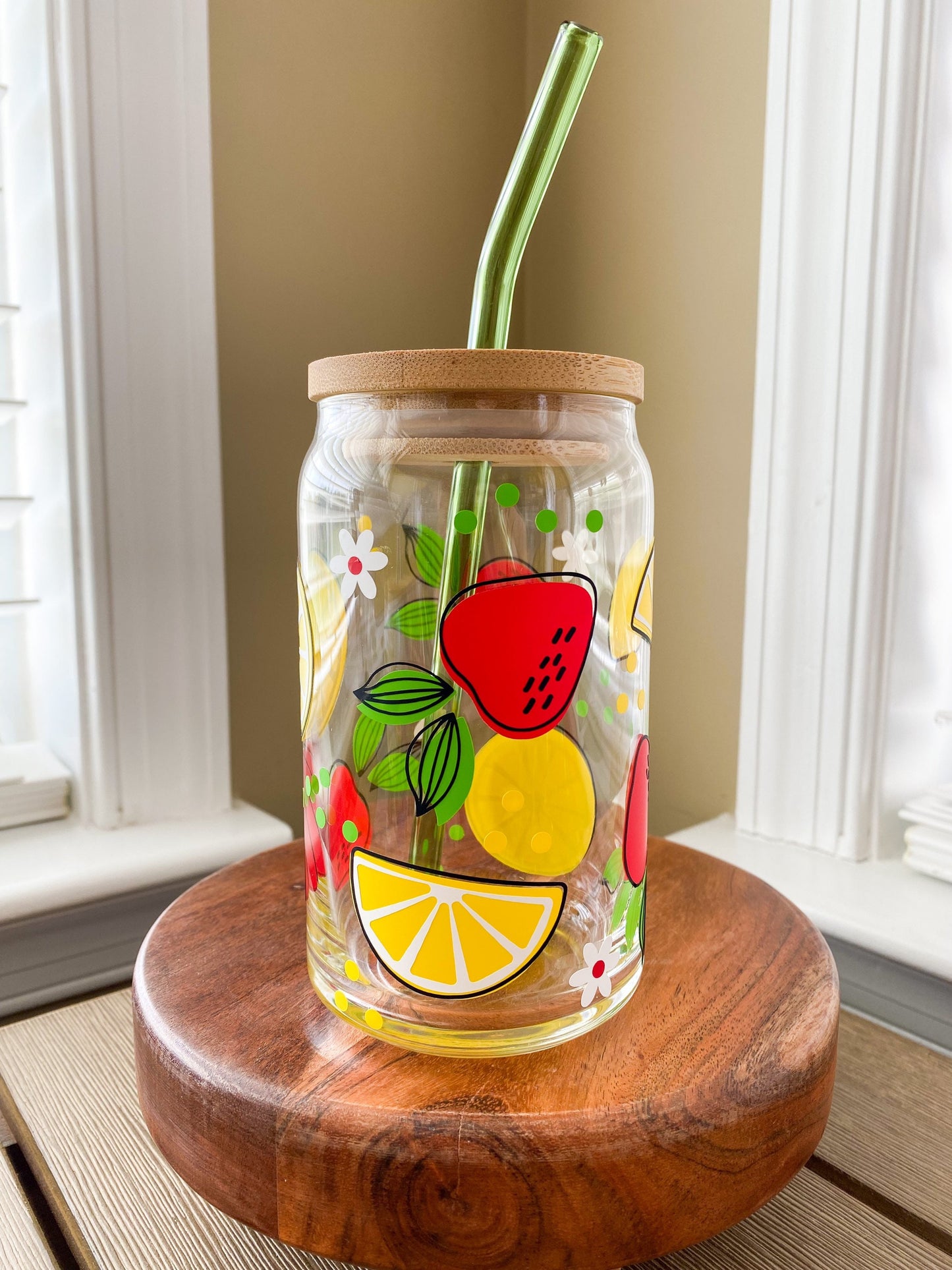 Lemons and Strawberries | Strawberry Lemonade 16 oz. or 20 oz. Beer Can Glass