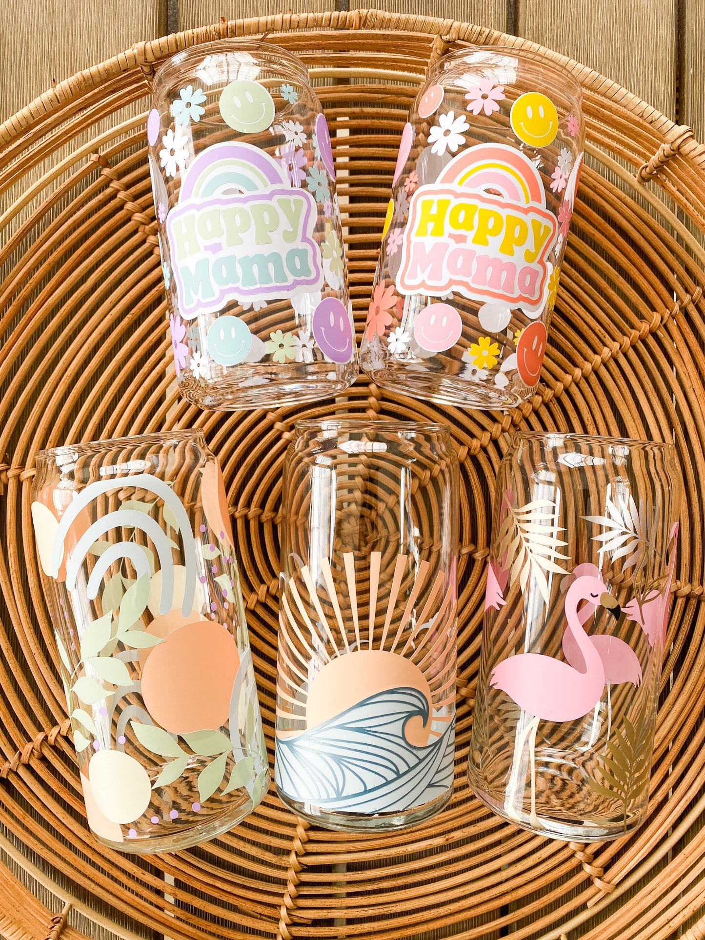 Summer Surf 16 oz. or 20 oz. Clear Beer Can Glass