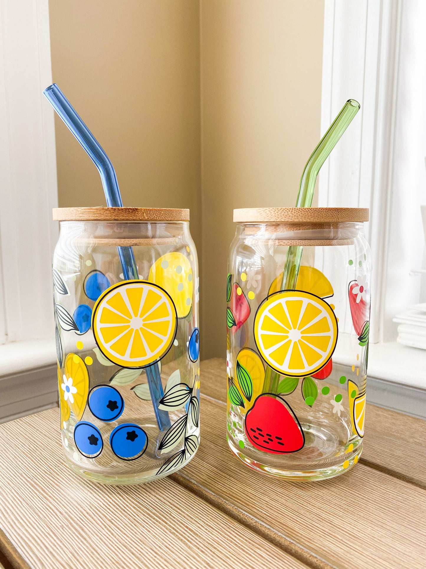 Lemons and Strawberries | Strawberry Lemonade 16 oz. or 20 oz. Beer Can Glass