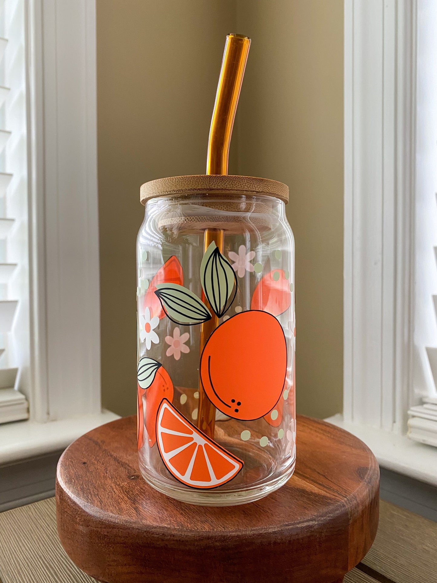 Orange | Oranges 16 oz. or 20 oz. Clear Beer Can Glass
