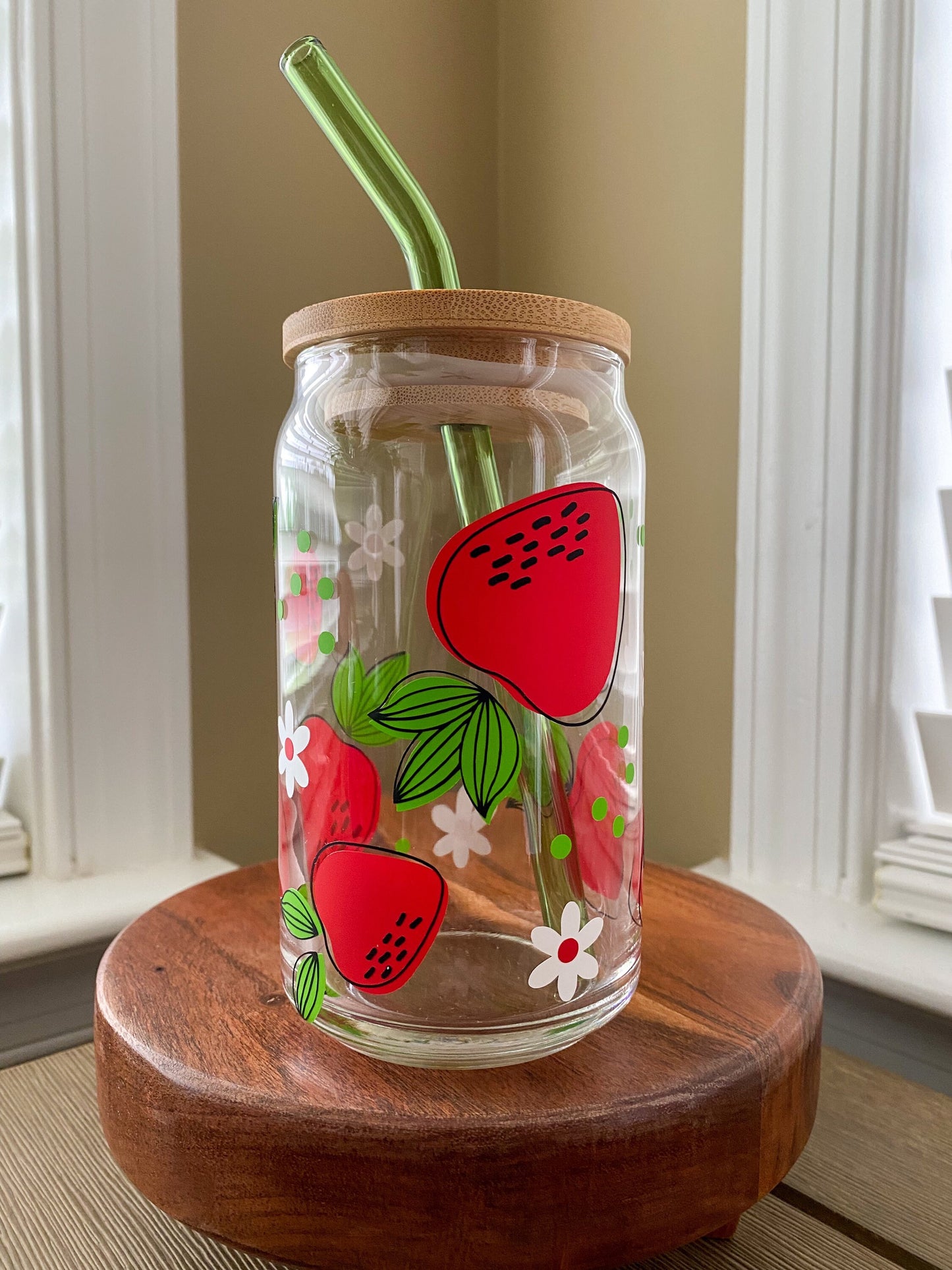 Strawberry | Strawberries 16 oz. or 20 oz. Clear Beer Can Glass