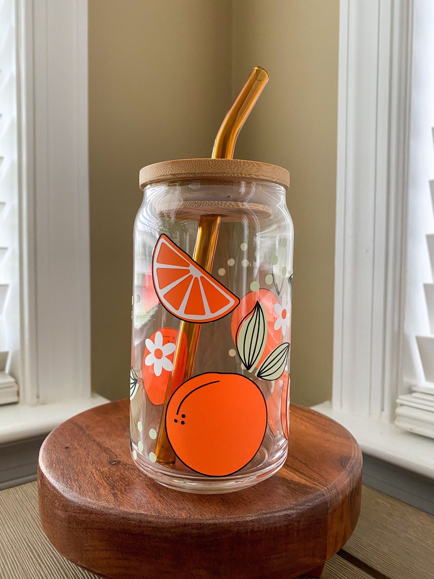 Orange | Oranges 16 oz. or 20 oz. Clear Beer Can Glass