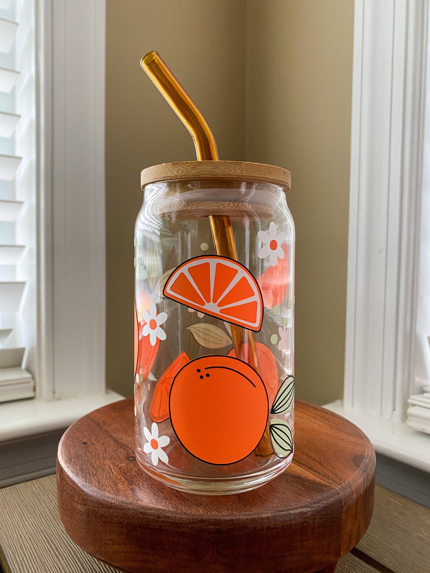 Orange | Oranges 16 oz. or 20 oz. Clear Beer Can Glass