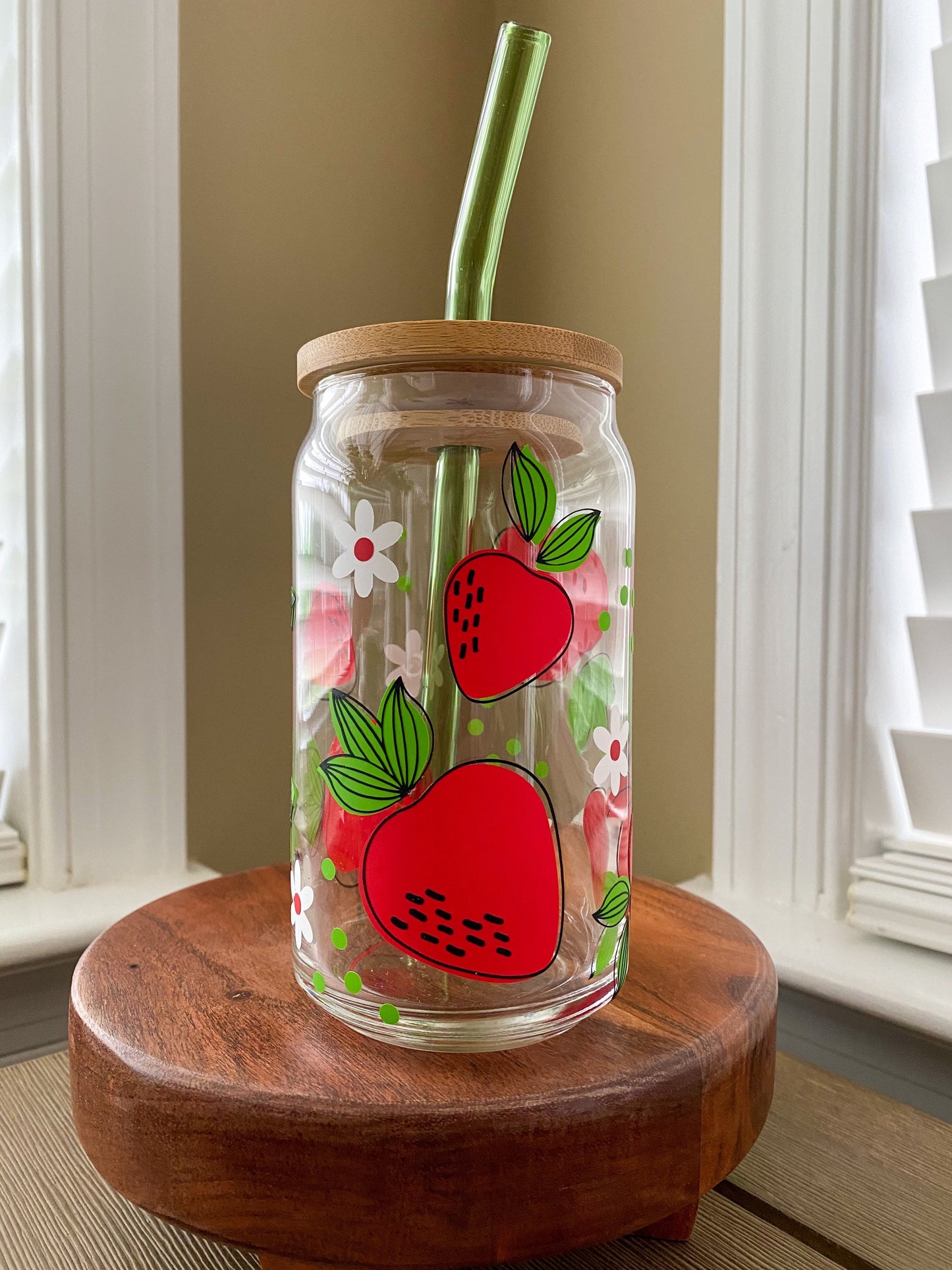 Strawberry | Strawberries 16 oz. or 20 oz. Clear Beer Can Glass