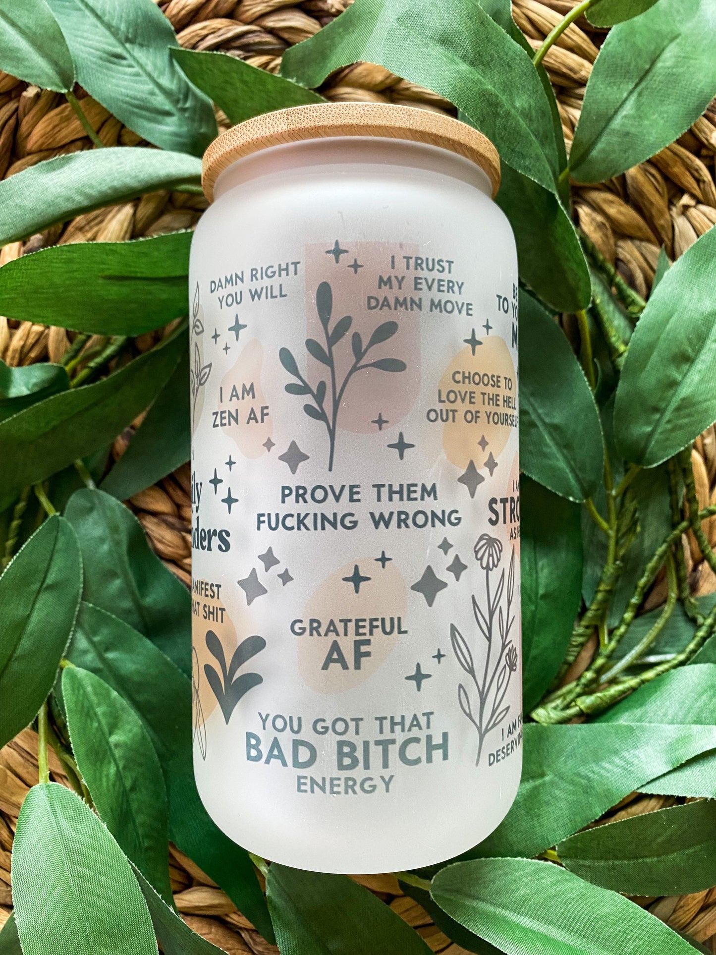 Vulgar Daily Affirmations 16 oz. or 20oz. Clear or Frosted Beer Can Glass