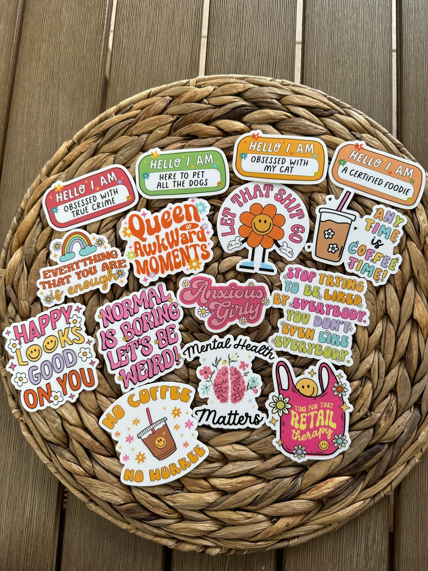 Anxious Girly Sticker, Mental Health Sticker, Water Bottle Decal, Matte Sticker, Self Care Stickers, Anxious Sticker