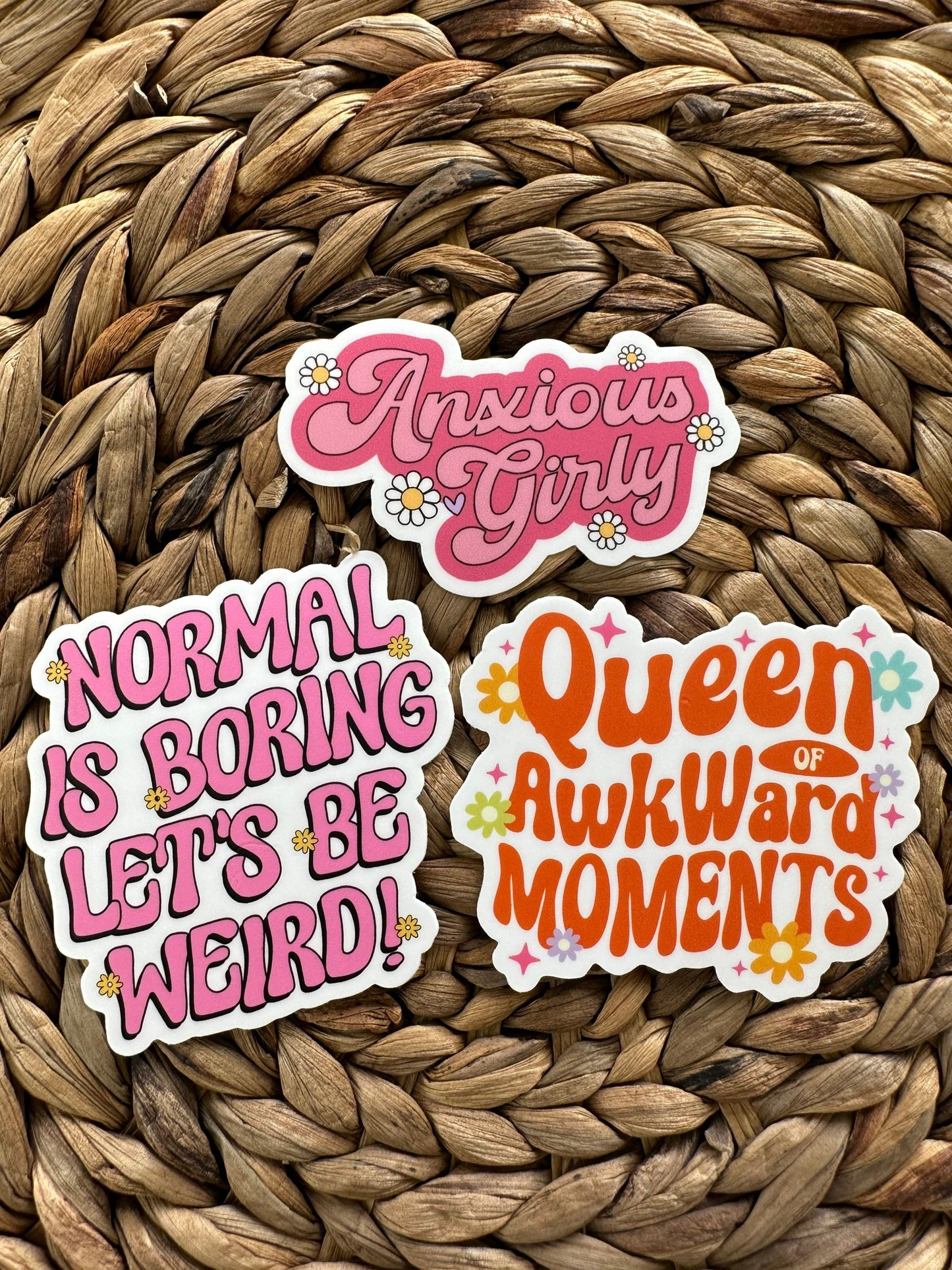 Anxious Girly Sticker, Mental Health Sticker, Water Bottle Decal, Matte Sticker, Self Care Stickers, Anxious Sticker