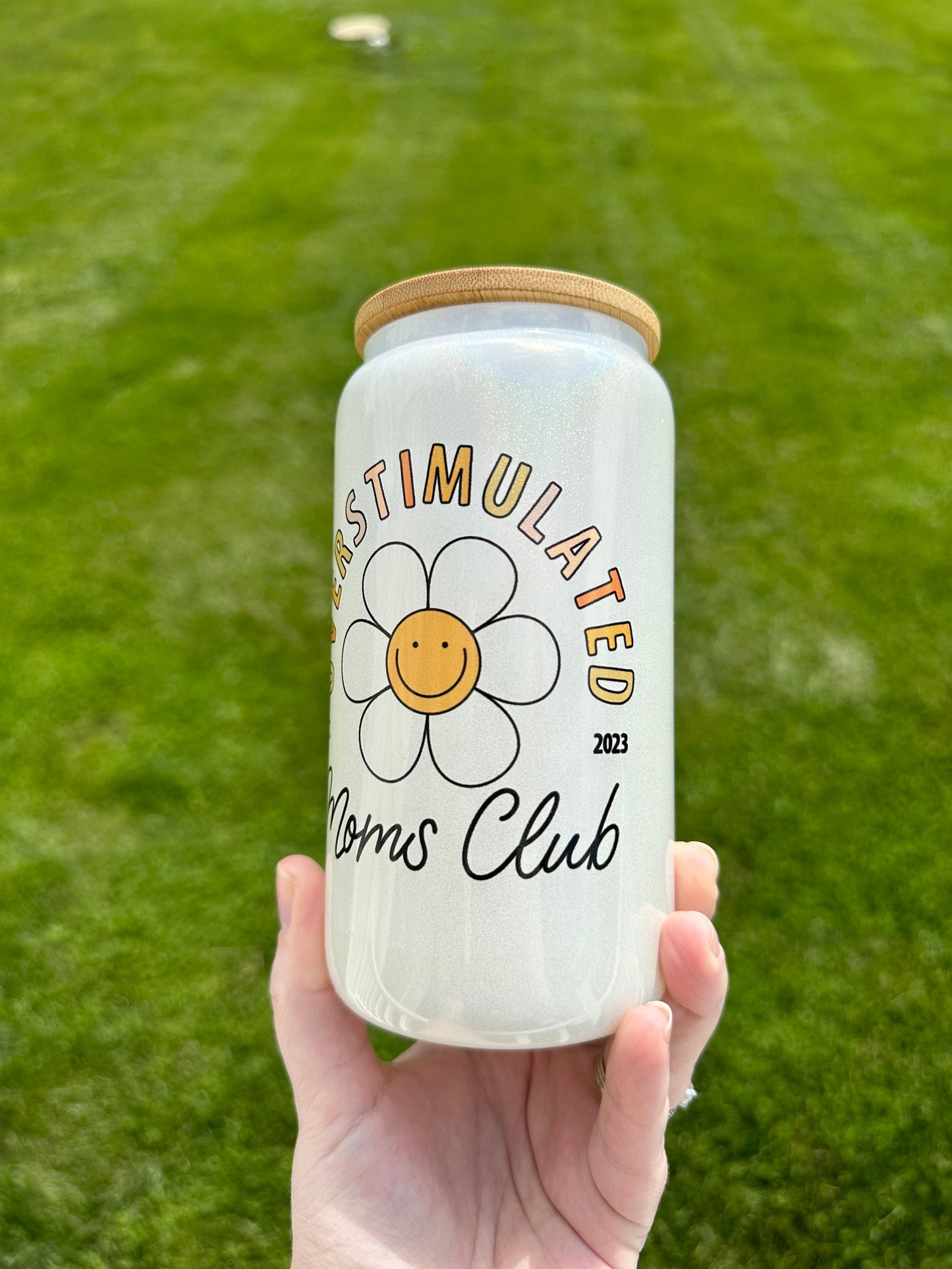 Overstimulated Moms Club Glass, Iced Coffee Glass, Iced Coffee Cup, Glass Coffee Cup, Gift Ideas for Women, Gifts for Her, Mothers Day Gift