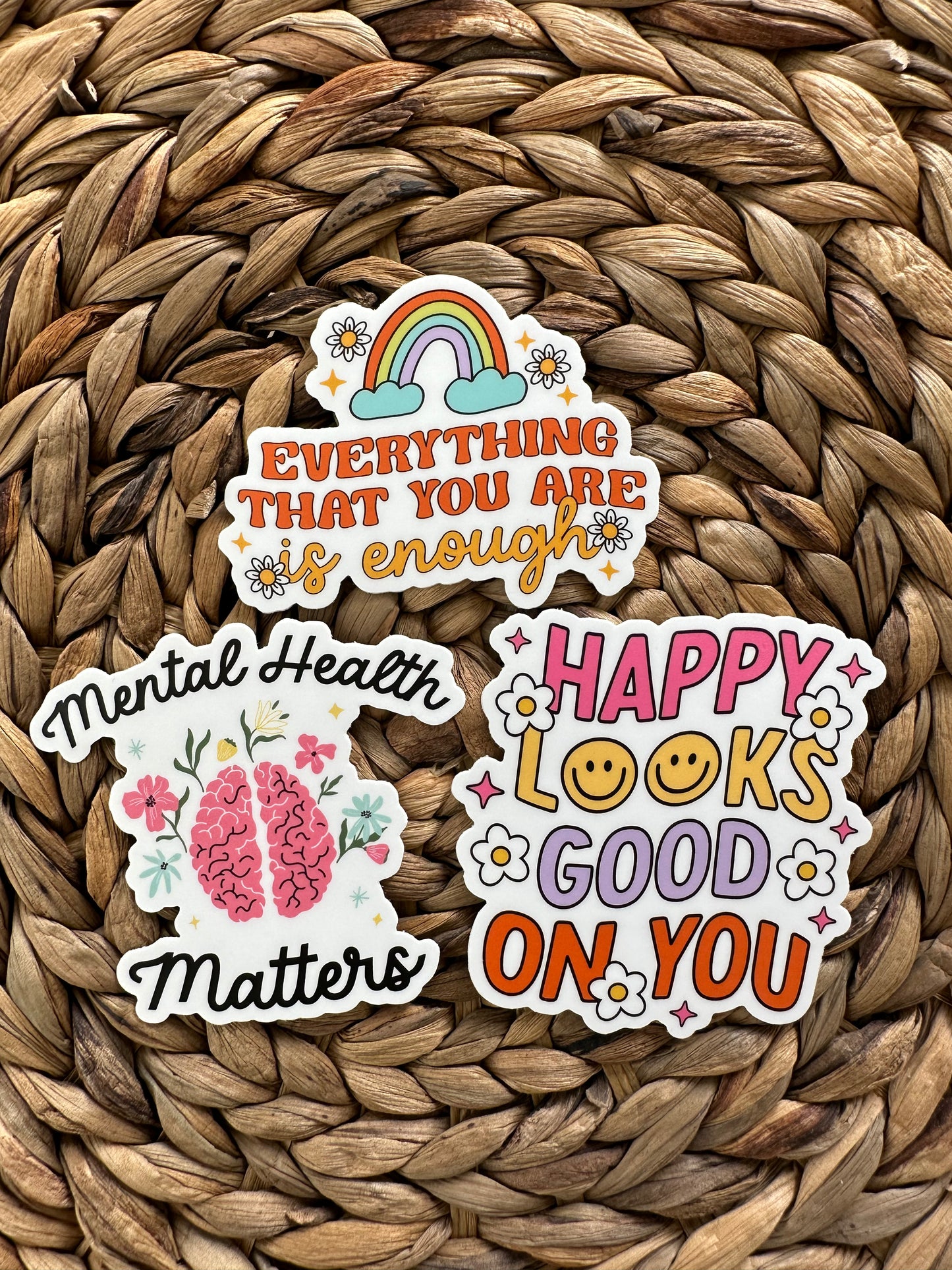 Happy Looks Good on You Sticker, Mental Health Awareness Sticker, Water Bottle Decal, Matte Sticker, Happy Stickers, Self Care Sticker