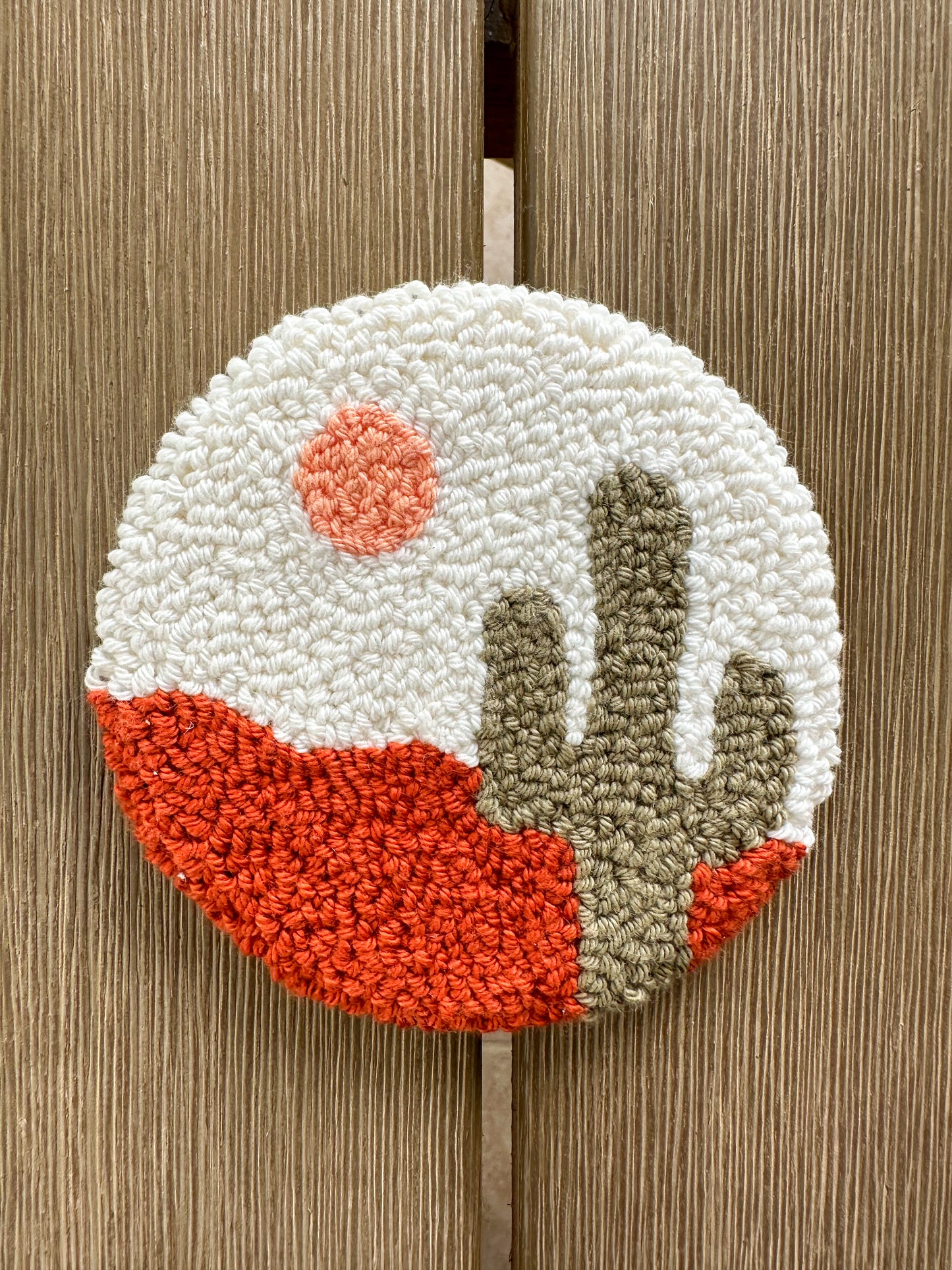 Cactus Coaster, Desert Coaster, Western Coaster, Cactus Mug Rug, Drink Coaster, Iced Coffee Coaster, Desert Mug Rug