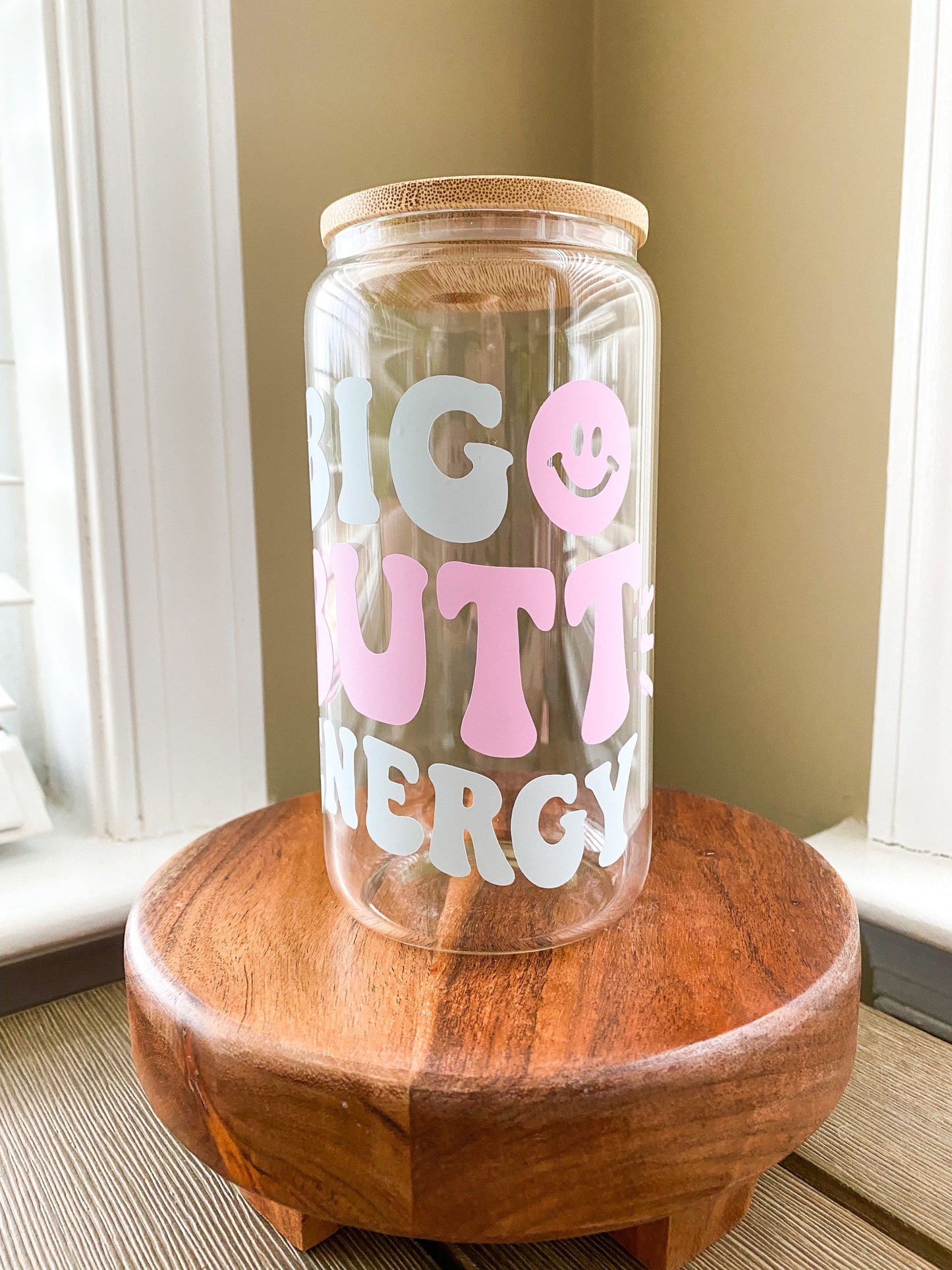 Big Butt Energy Beer Can Glass, Iced Coffee Glass, Iced Coffee Cup