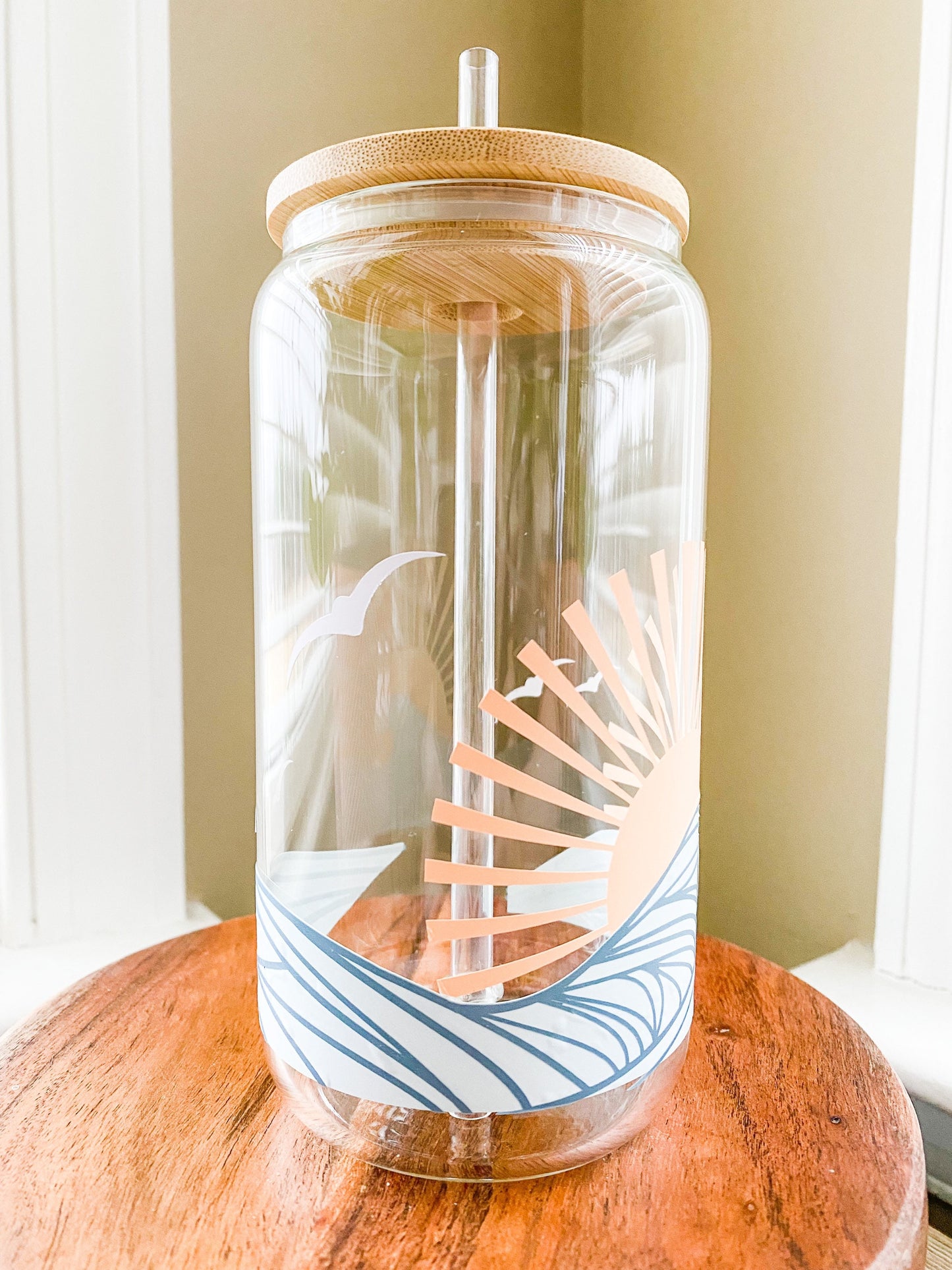 Summer Surf 16 oz. or 20 oz. Clear Beer Can Glass