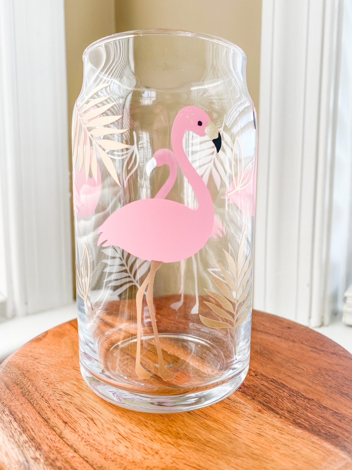 Flamingos 16 oz. or 20 oz. Clear Beer Can Glass