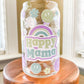 Happy Mama Rainbow Daisies 16 oz. or 20 oz. Clear Beer Can Glass