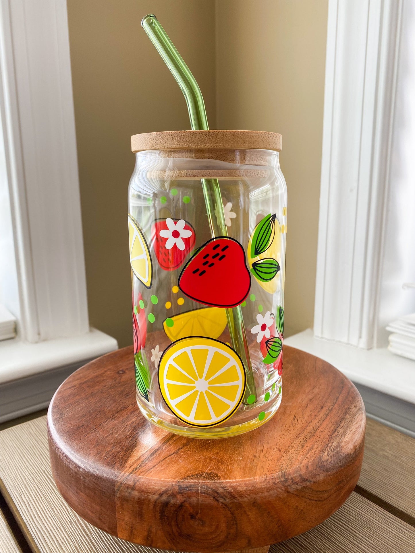 Lemons and Strawberries | Strawberry Lemonade 16 oz. or 20 oz. Beer Can Glass