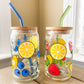Lemons and Blueberries | Blueberry Lemonade 16 oz. or 20 oz. Clear Beer Can Glass