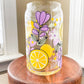 Lemons and Lavender 16 oz. or 20 oz. Clear Beer Can Glass