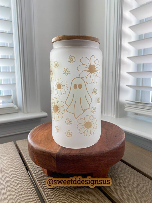 Boho Ghost 16 Ounce Glass Cup