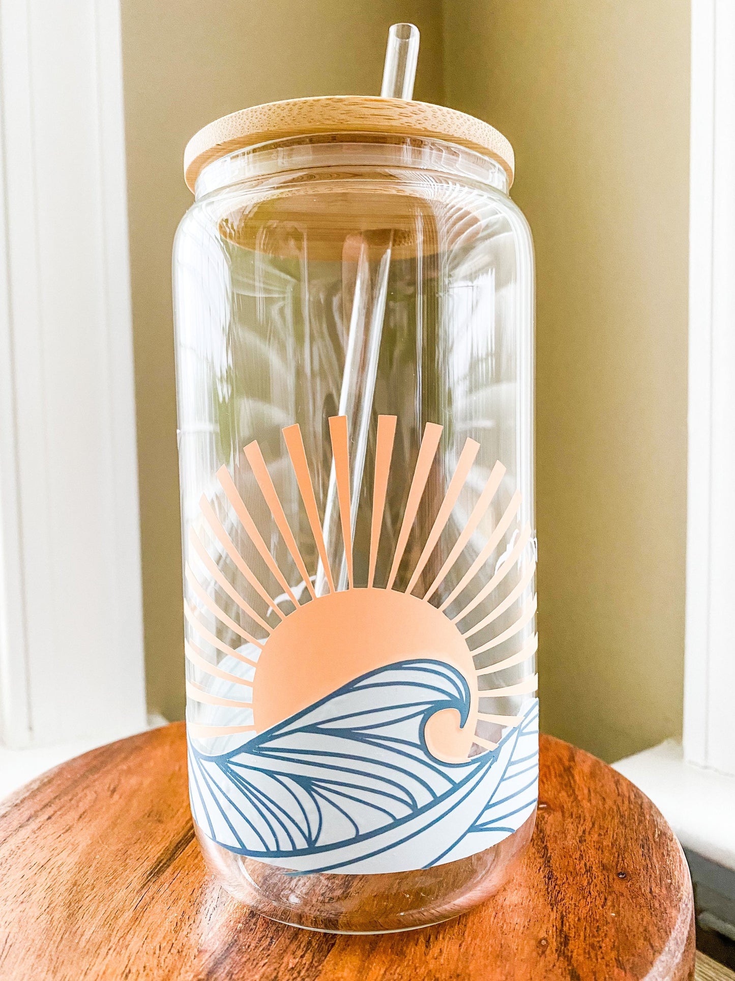 Summer Surf 16 oz. or 20 oz. Clear Beer Can Glass