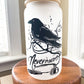 Nevermore Raven Beer Can Glass, Iced Coffee Glass, Iced Coffee Cup, Glass Coffee Cup, Edgar Allen Poe Glass