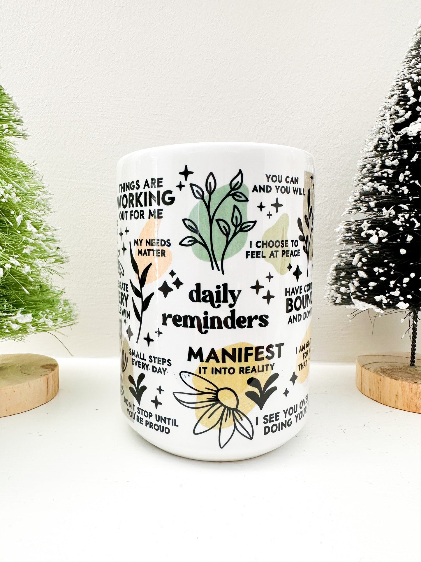 Clean Daily Affirmations Mug, Coffee Mug, Coffee Cup, Daily Mantra Cup, Cup of Motivation, Daily Motivation, Daily Reminders