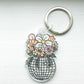 Disco Ball Flower Planter Acrylic Keychain, Groovy Keychain, Acrylic Keychain, Cute Keychain, Flower Keychain, Car Keychain