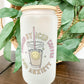 Fueled by Iced Coffee and Anxiety Glass, Iced Coffee Glass, Iced Coffee Cup, Glass Coffee Cup, Gift Ideas for Women, Gifts for Her