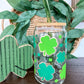 Four Leaf Clover Beer Can Glass, Clover Glass, St. Patrick's Day Glass Cup, Iced Coffee Glass, Iced Coffee Cup, Clover Cup, St Patricks Gift