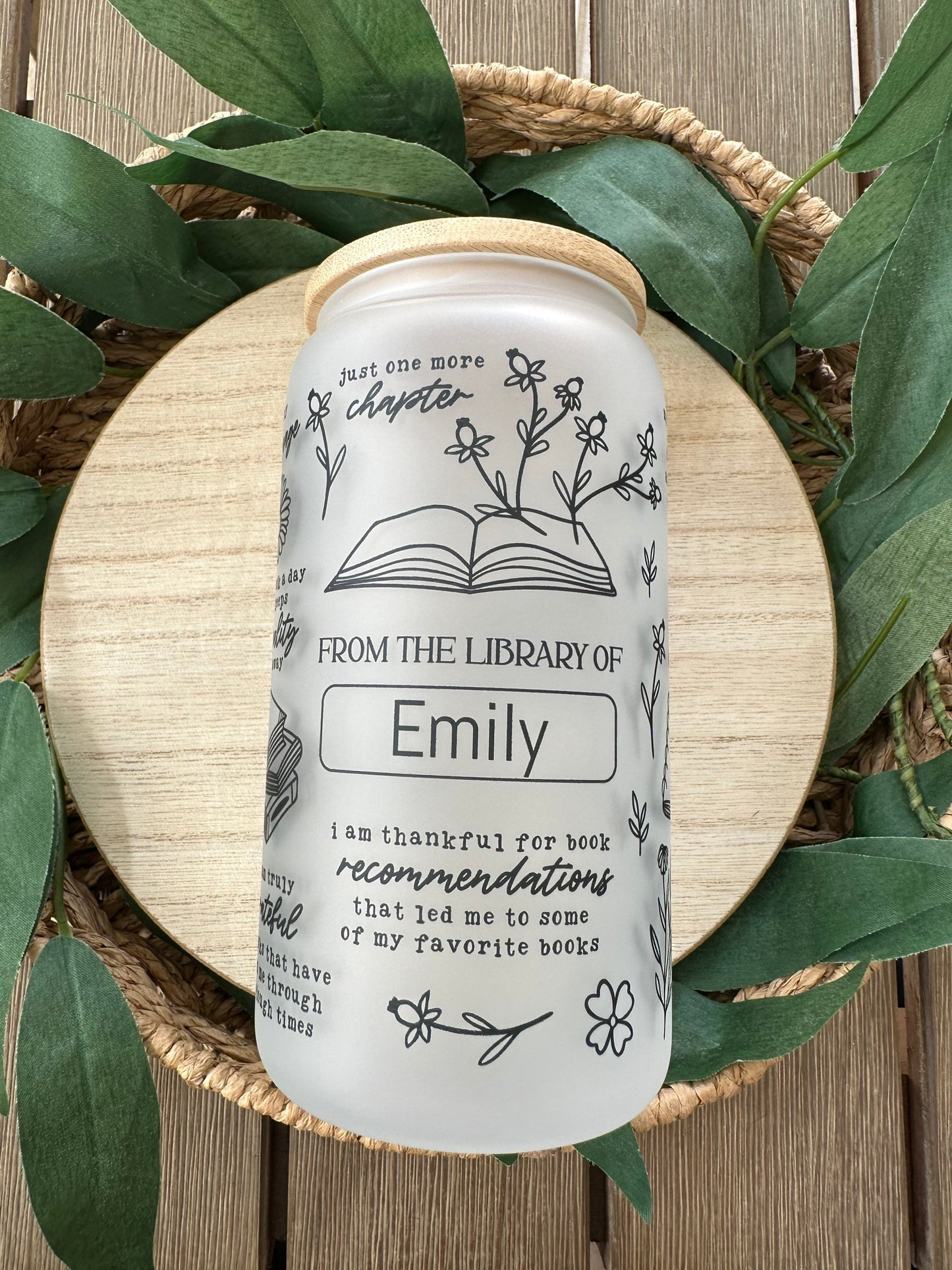 Personalized Name Book Lover Beer Can Glass, Custom Glass, Custom Cup, Iced Coffee Glass, Aesthetic Glass Cup, Book Lover Gift