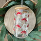 Mushroom Beer Can Glass, Mushroom Glass Cup, Mushroom Coffee Glass, Boho Iced Coffee Glass, Retro Iced Coffee Glass, Toadstool Glass Cup