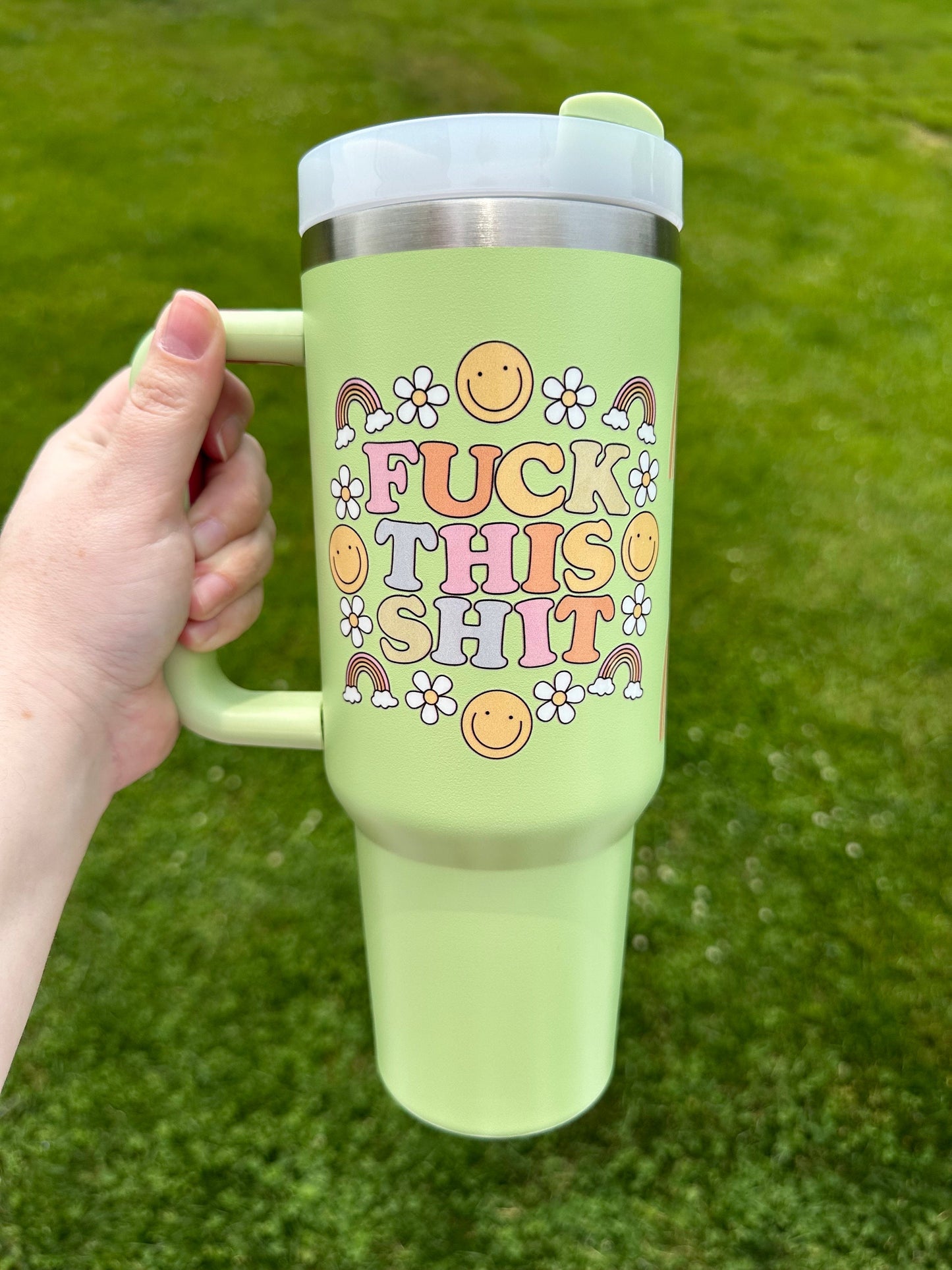 Fuck This Shit 40oz Tumbler, F This Tumbler, F This Cup, 40oz tumbler with handle and straw, stanley style tumbler, stanley style cup