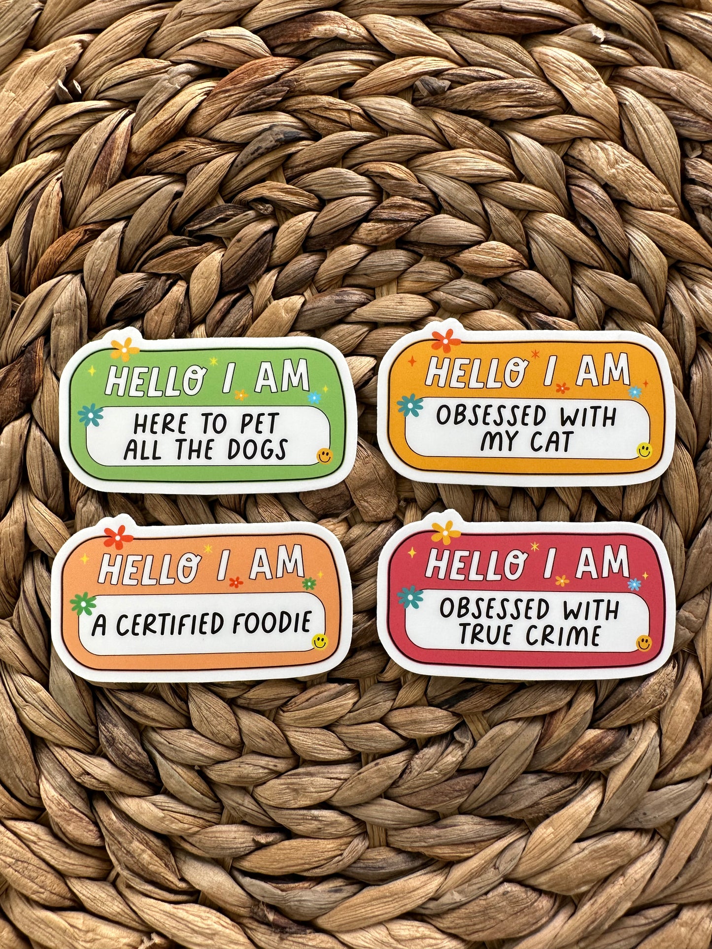 Hello I am Here to Pet All The Dogs Sticker, Dog Lover Sticker, Water Bottle Decal, Matte Sticker, Dog Obsessed Stickers