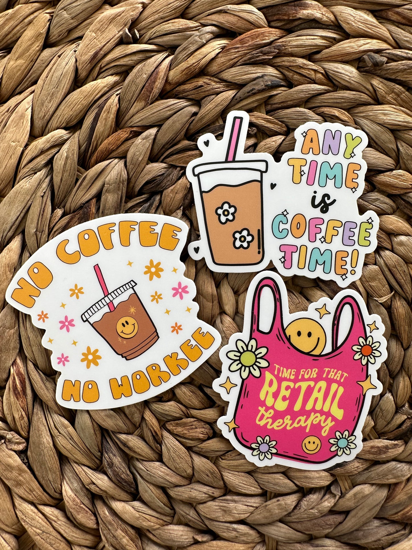 No Coffee No Workee Sticker, Coffee Sticker, Water Bottle Decal, Matte Sticker, Iced Coffee Stickers, Funny Stickers