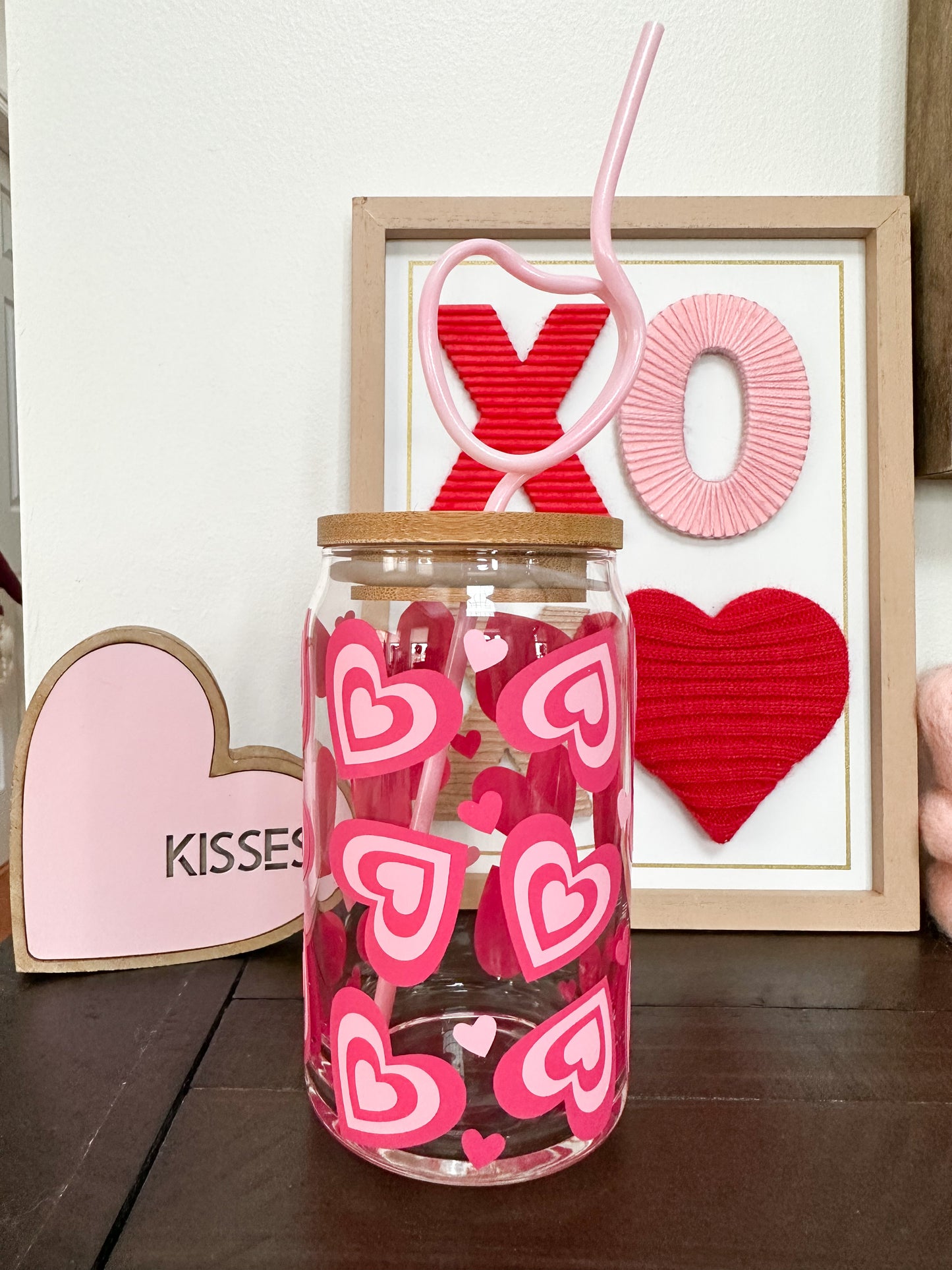 Cherry Hearts Glass, Iced Coffee Glass, Iced Coffee Cup, Cherry Hearts –  SweetDDesignsUS